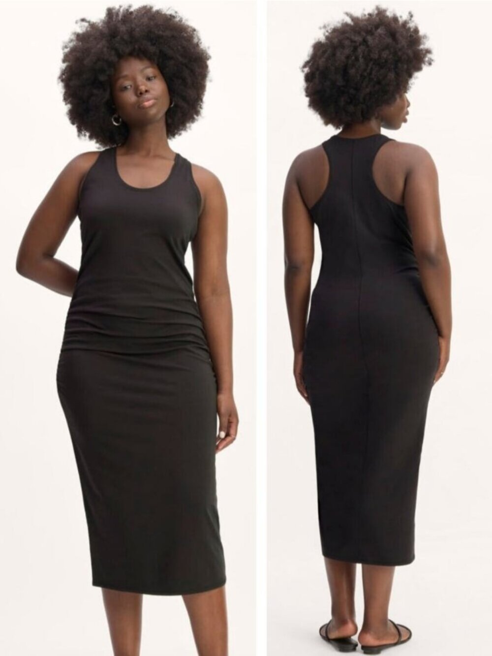 EVERLANE The Form Racerback Dress Size Medium Black